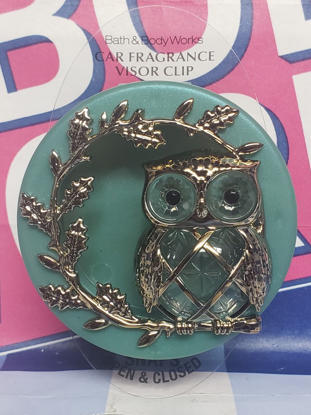 BBW Autumn Owl Visor Clip Car Fragrance Holder Vehicle Scent Decor